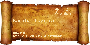 Károlyi Lavínia névjegykártya